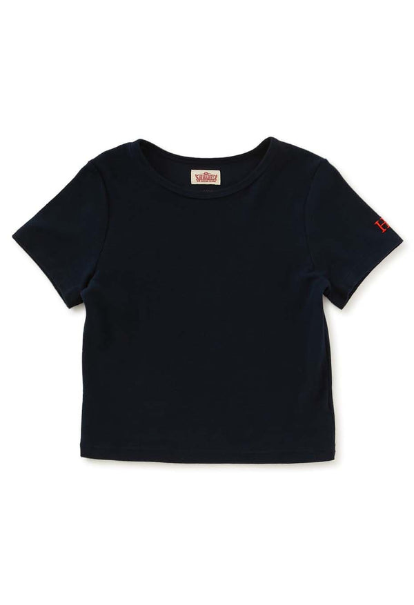 ストレッチフライス クロップド ショートスリーブ Tシャツ ウィメンズ - DARK NAVY