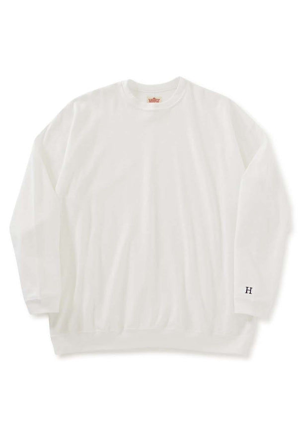 ストレッチフライス 9.5oz ヘムリブ ロングスリーブTシャツ - WHITE