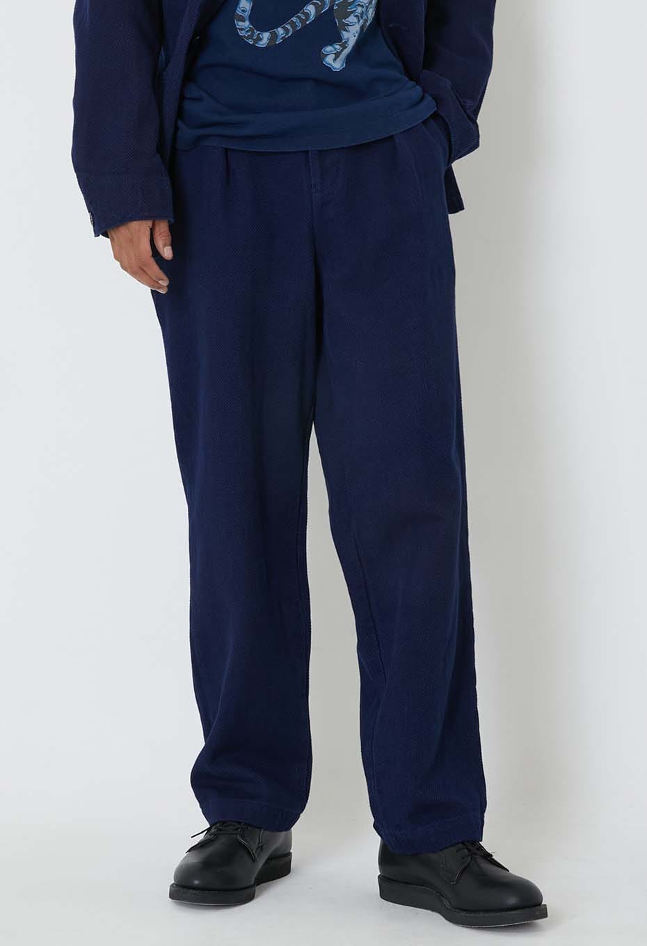 Woven Pure Indigo Nijuorisashiko Trousers - INDIGO
