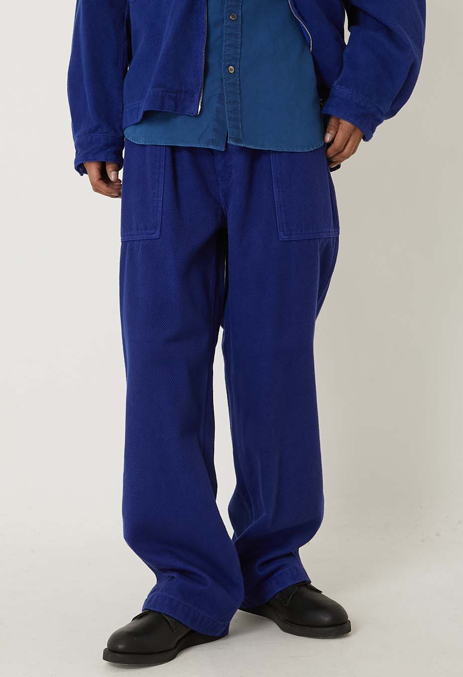 Blue Indigo Sashiko Tezome Baker's Pants - INDIGO