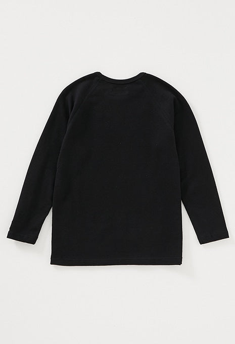 キッズ ストレッチフライス ロングスリーブ  Tシャツ - BLACK