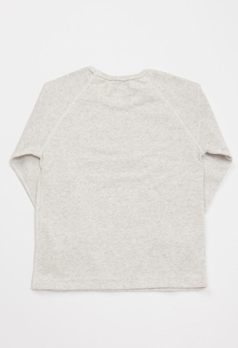キッズ ストレッチフライス ロングスリーブ  Tシャツ - NATURAL