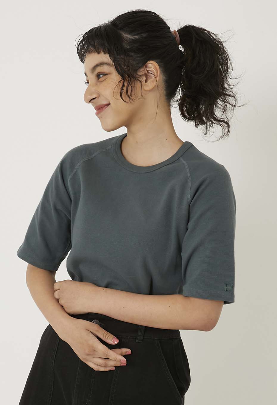 Stretch Fraise Relaxed-fit SS T-shirt for women - GREEN