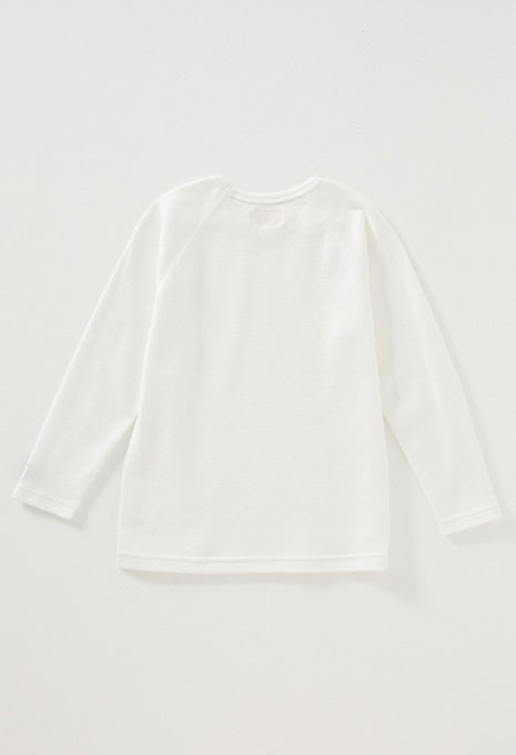 キッズ ストレッチフライス ロングスリーブ  Tシャツ - WHITE