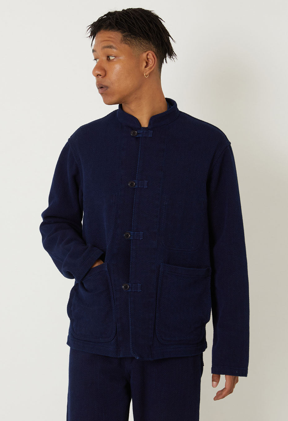 Hongai Light Sashiko Oriental Jacket - INDIGO