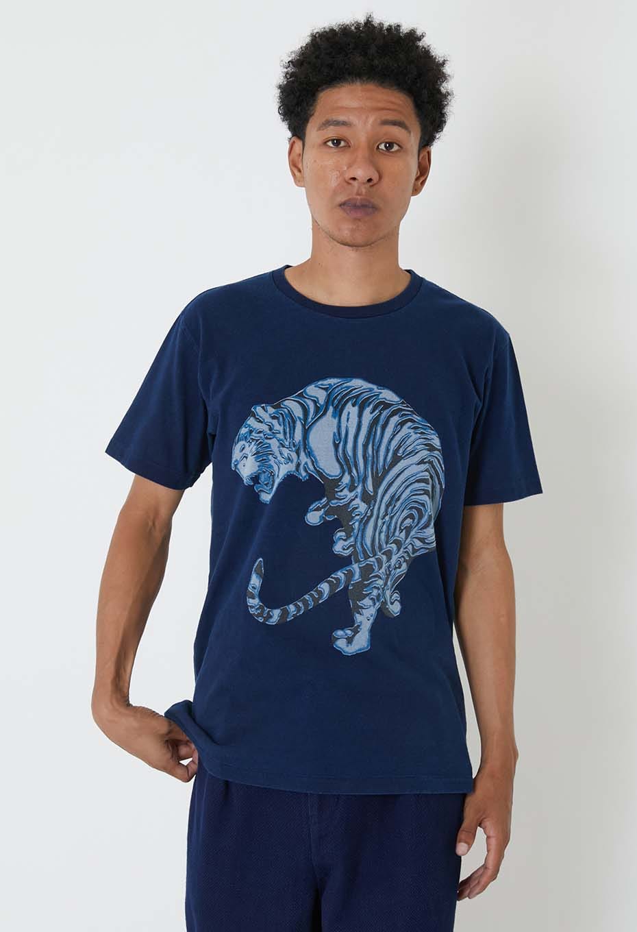 ミカエリタイガー バッセンTシャツ - INDIGO