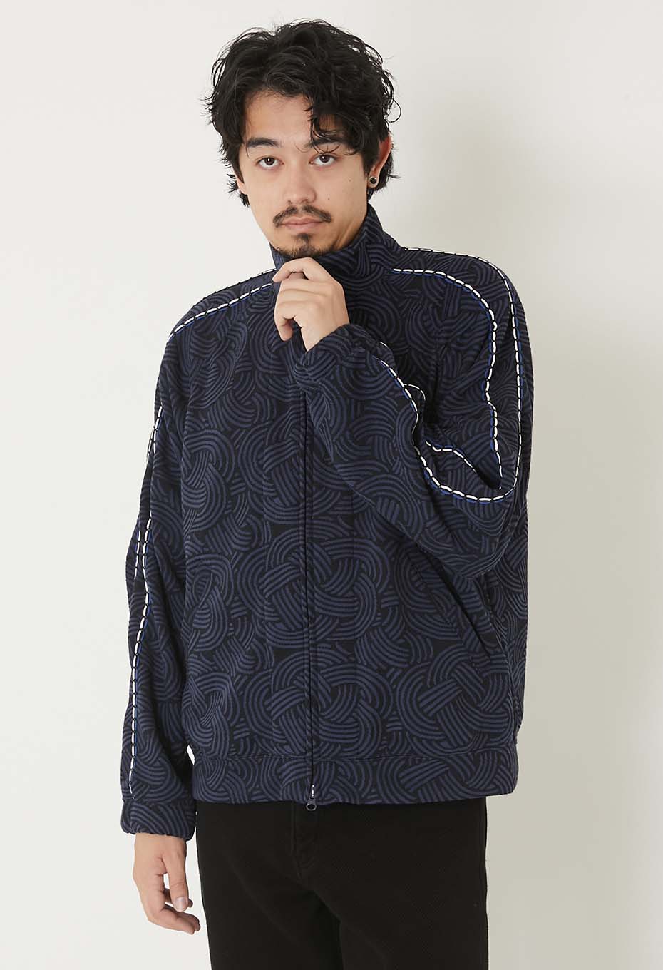 ミズヒキニットジャカード トラックジャケット - DARK NAVY