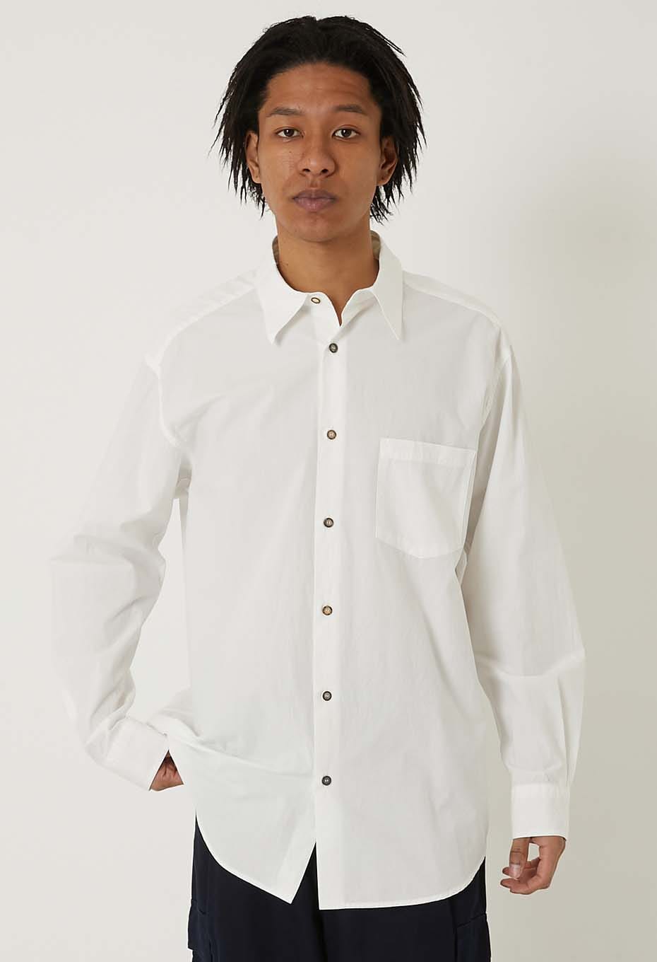 Organic cotton regular collar shirt - WHITE