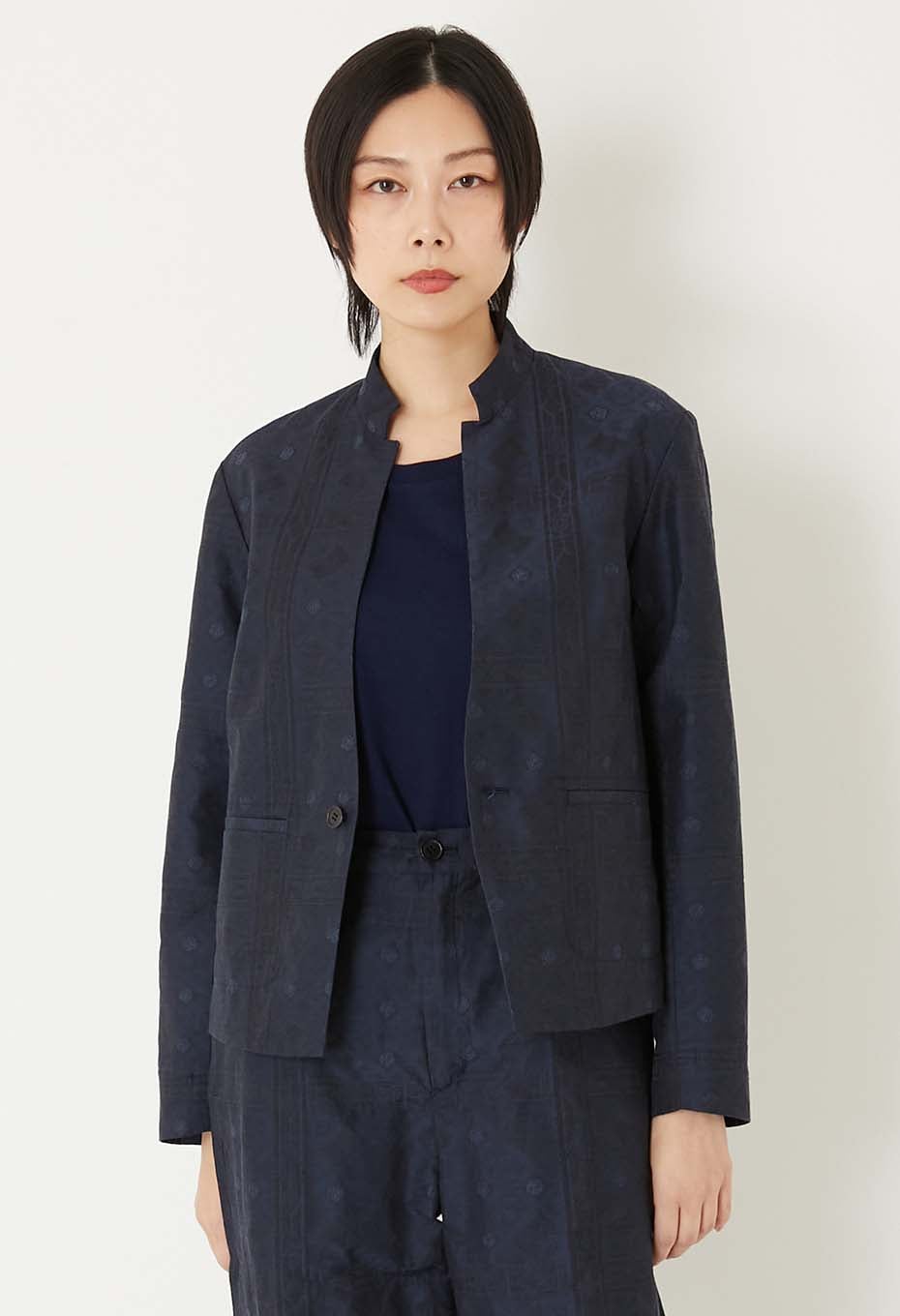 Mizuhiki Jacquard 1B Jacket Women's - DARK NAVY