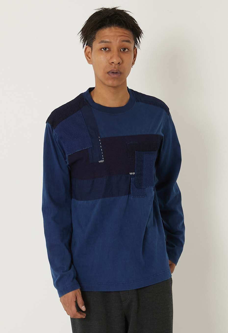 Indigo Tezome Nenrin Long Sleeve T-shirt - INDIGO