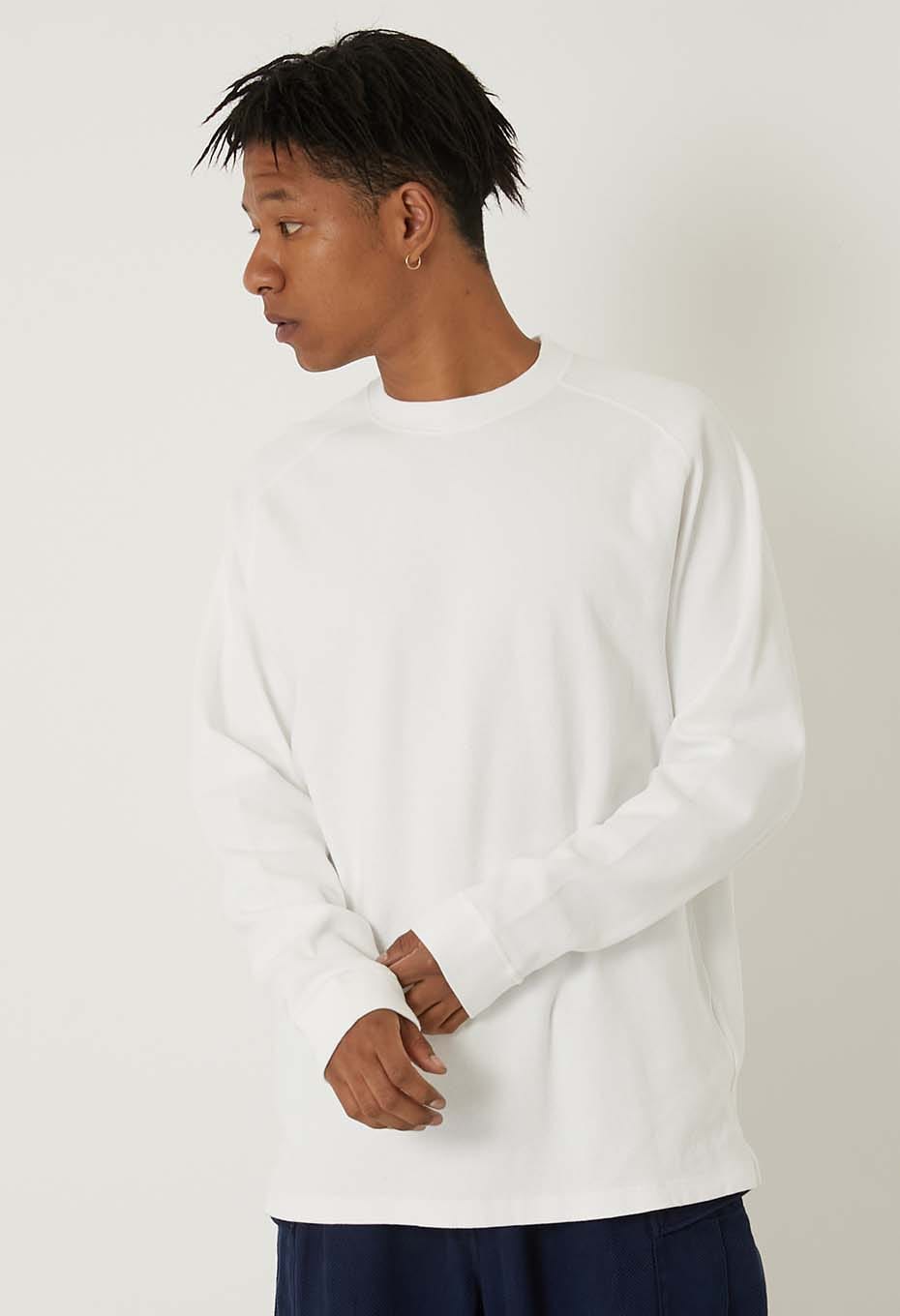 ムライトテレコ ニードルステッチ ロングスリーブＴシャツ ユニセックス - NATURAL