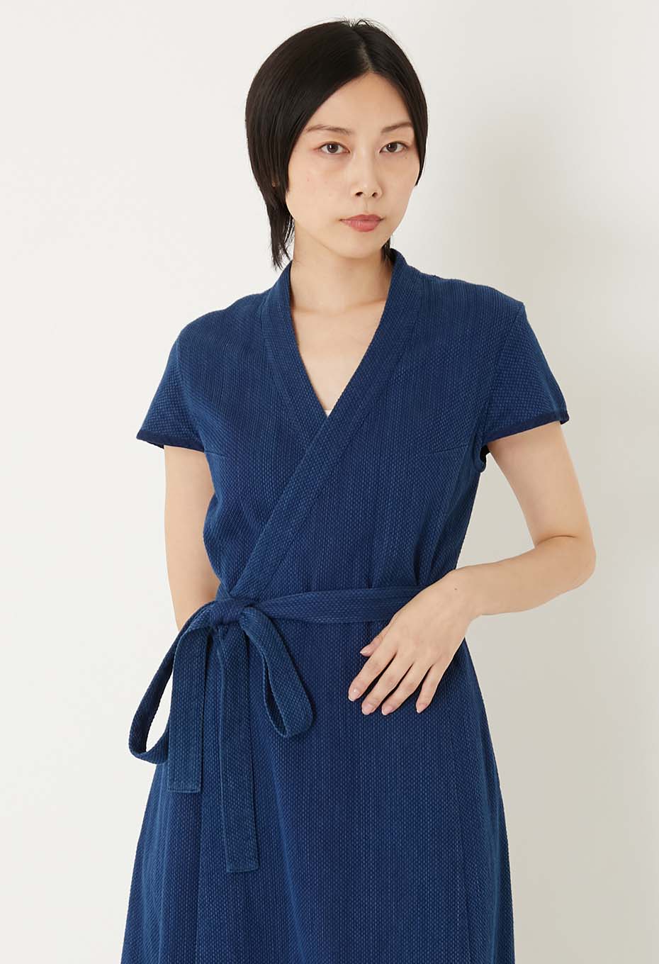 Kasezome Sashiko Wrap dress – INDIGO