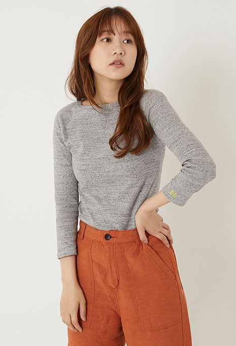 ストレッチフライス ボートネック ハーフスリーブ Tシャツ ウィメンズ - GREY