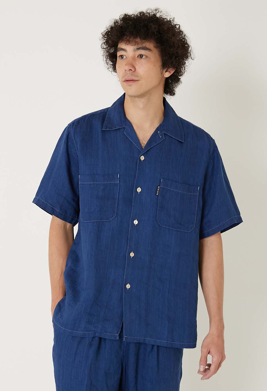 ハイカウントインディゴリネンツイル ショートスリーブシャツ - INDIGO