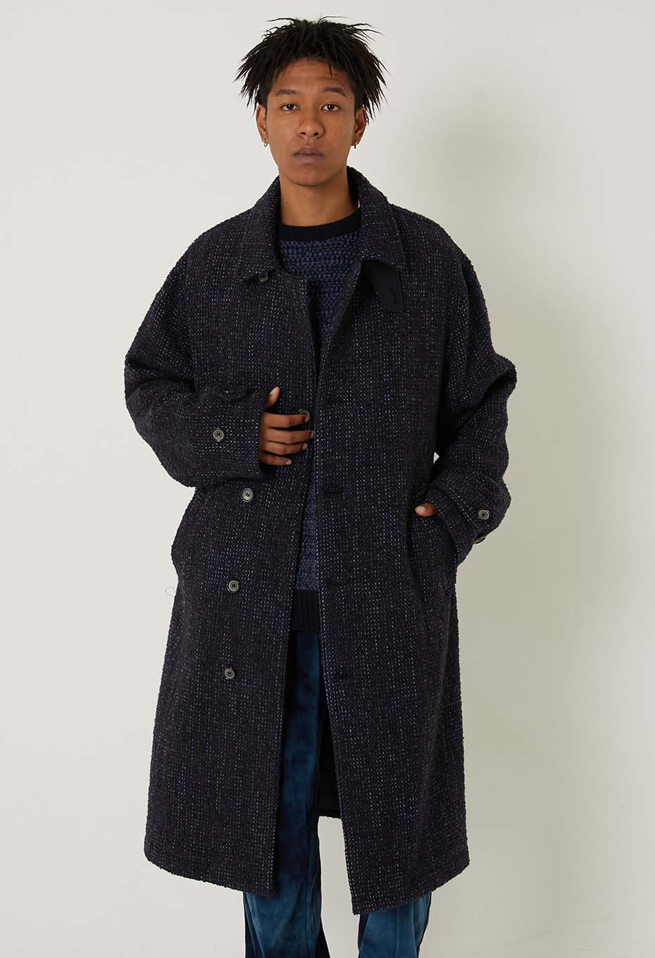 マチアカリ ロービングツイード シングルコート - DARK NAVY