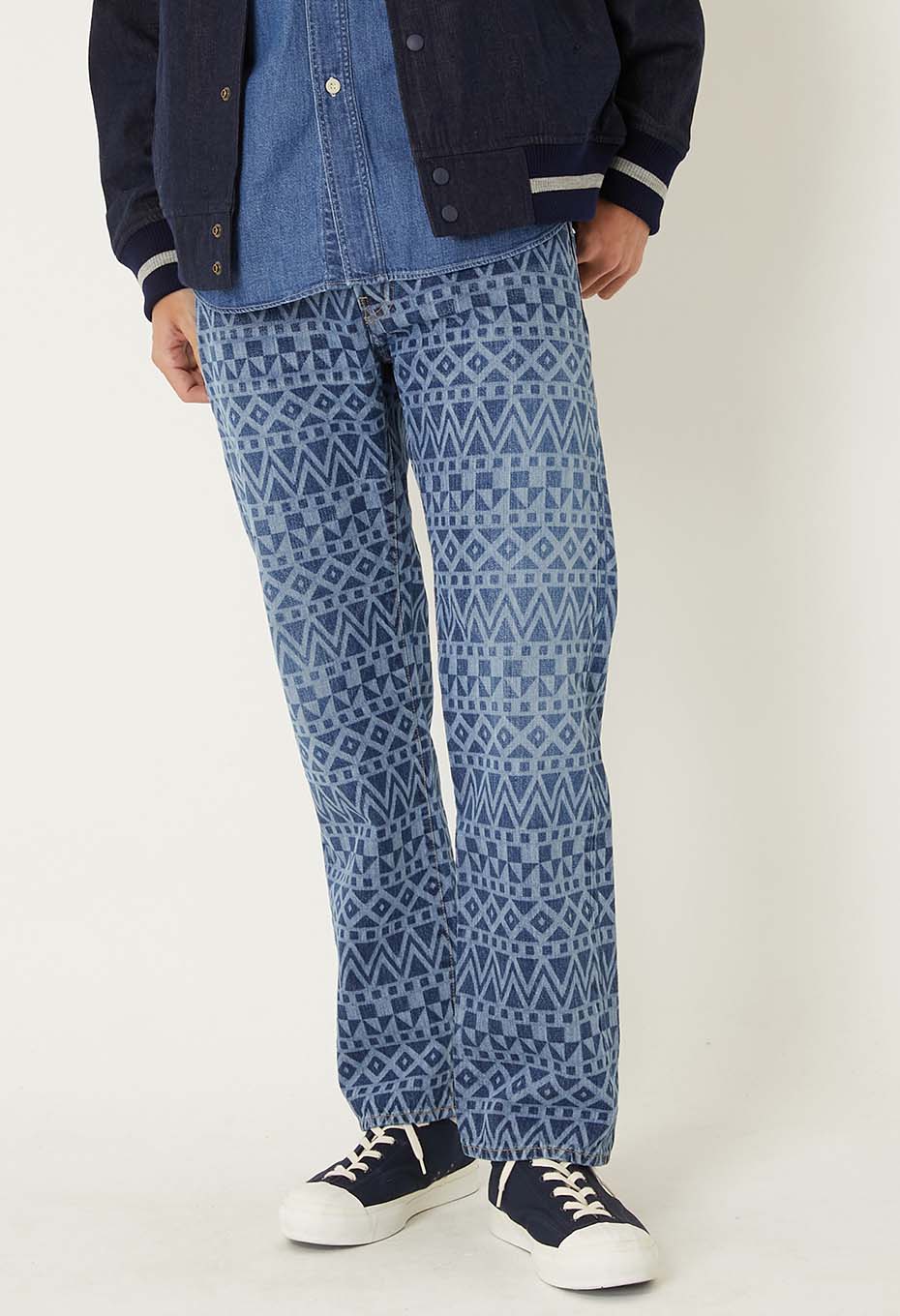 Geometry print jeans - ONE