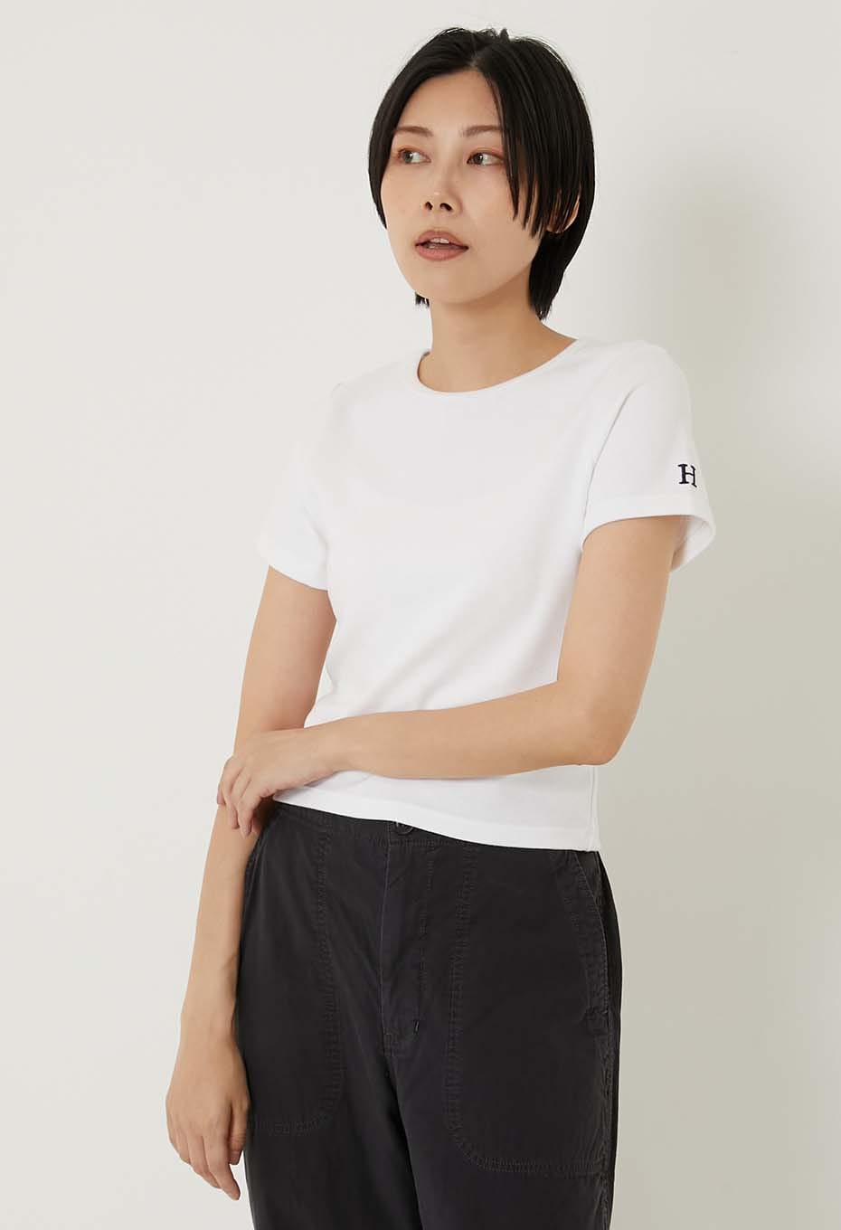 ストレッチフライス クロップド ショートスリーブ  Tシャツ ウィメンズ - WHITE
