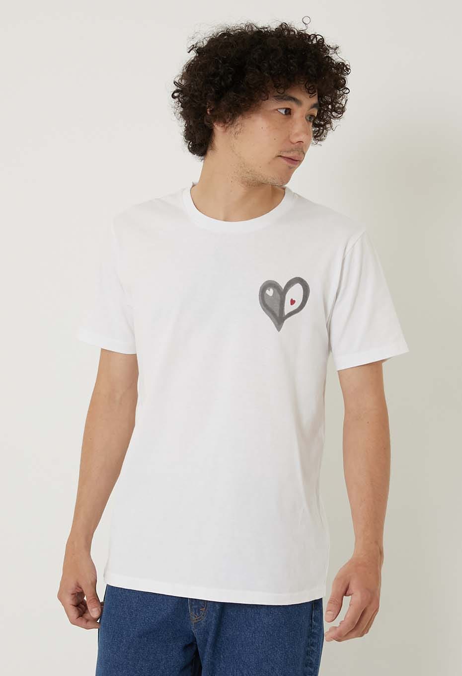 ボカシハート Ｔシャツ - WHITE