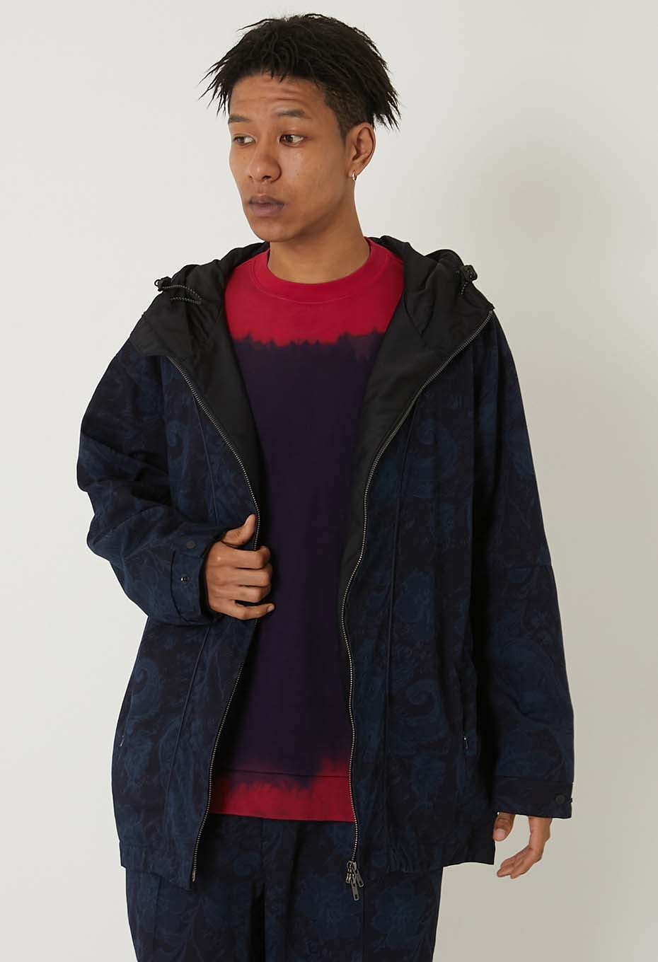 Indigo nylon satin field parka - INDIGO