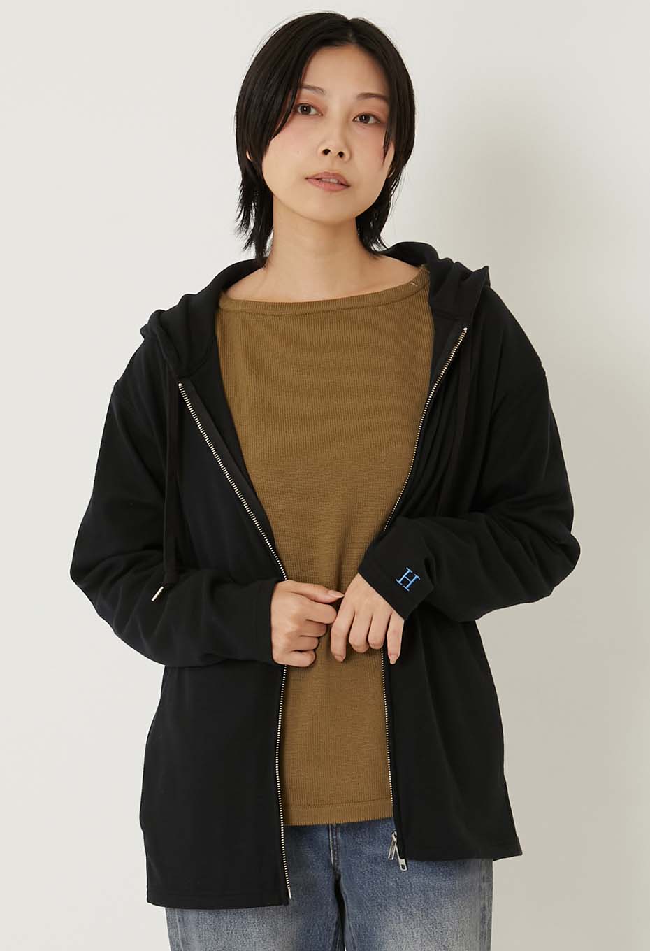 Stretch Fraise 9.5oz ZIPUP Parka - BLACK