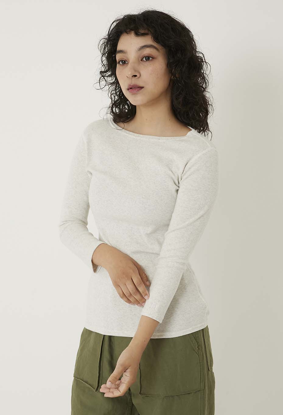ストレッチフライス ボートネック ハーフスリーブ Tシャツ ウィメンズ - NATURAL