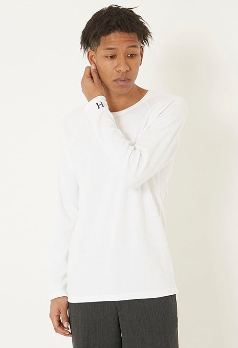 ストレッチフライス ロングスリーブ Tシャツ - WHITE