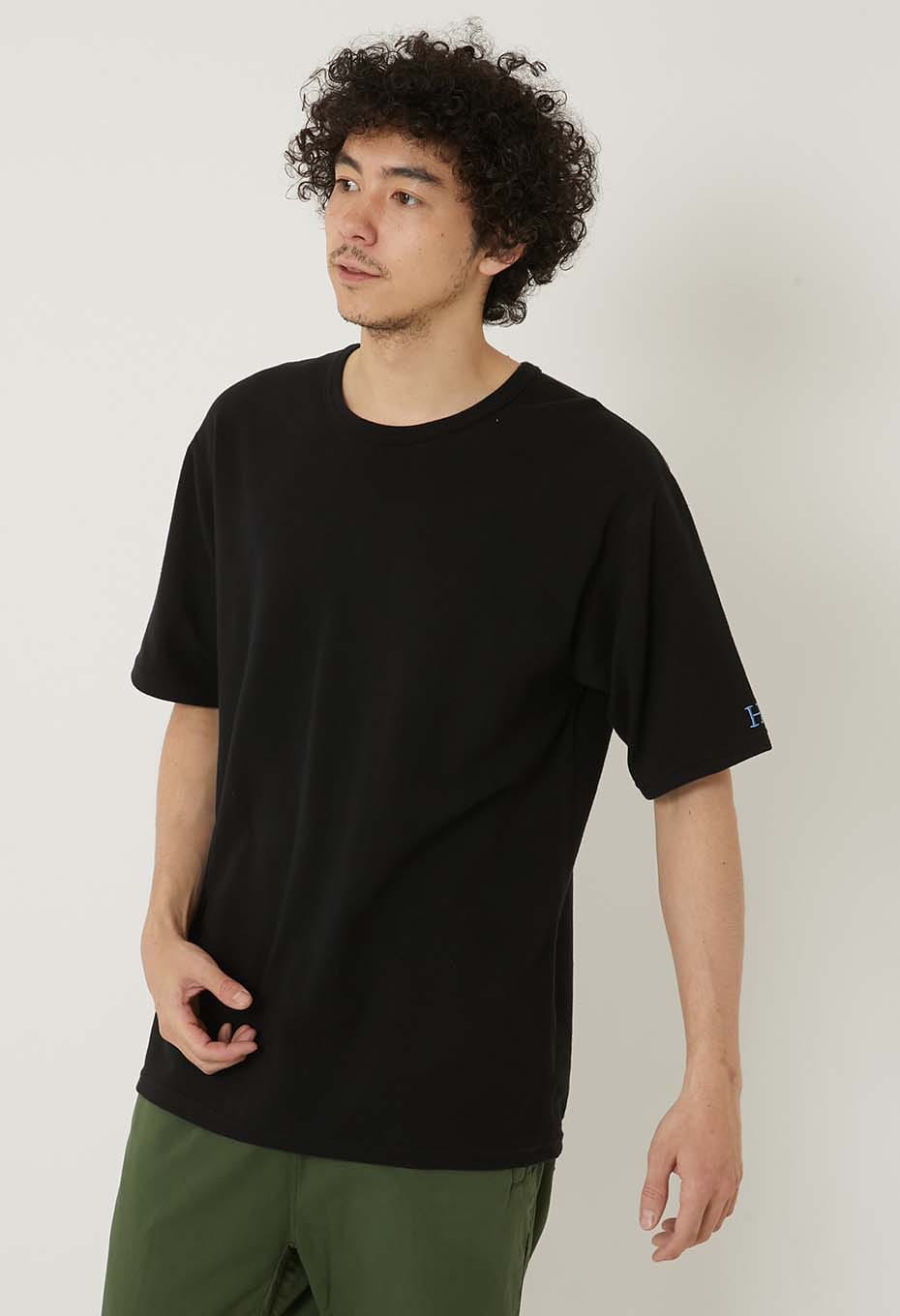 ストレッチフライス コンフォータブル ショートスリーブ Tシャツ - BLACK
