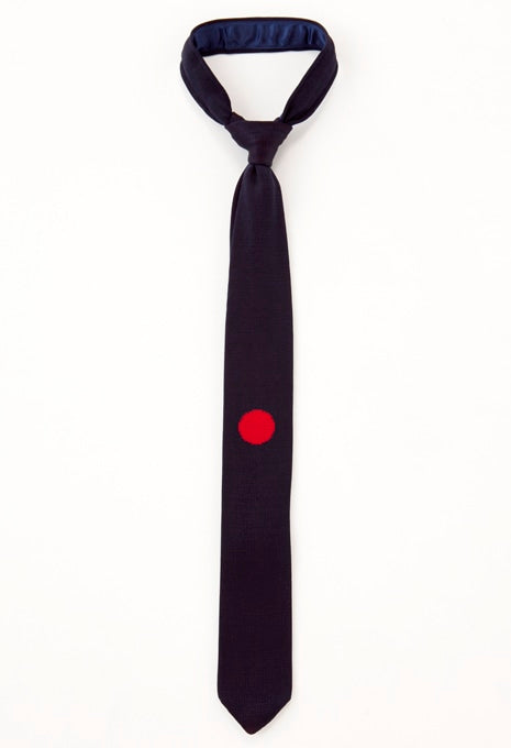 Hinomaru silk knit tie - NAVY