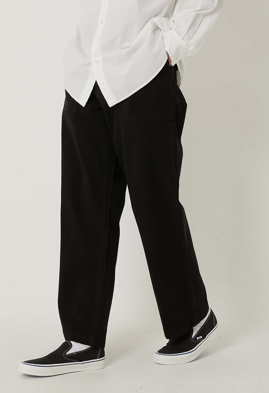 Cotton Tencel Twill Fatigue Pants - BLACK