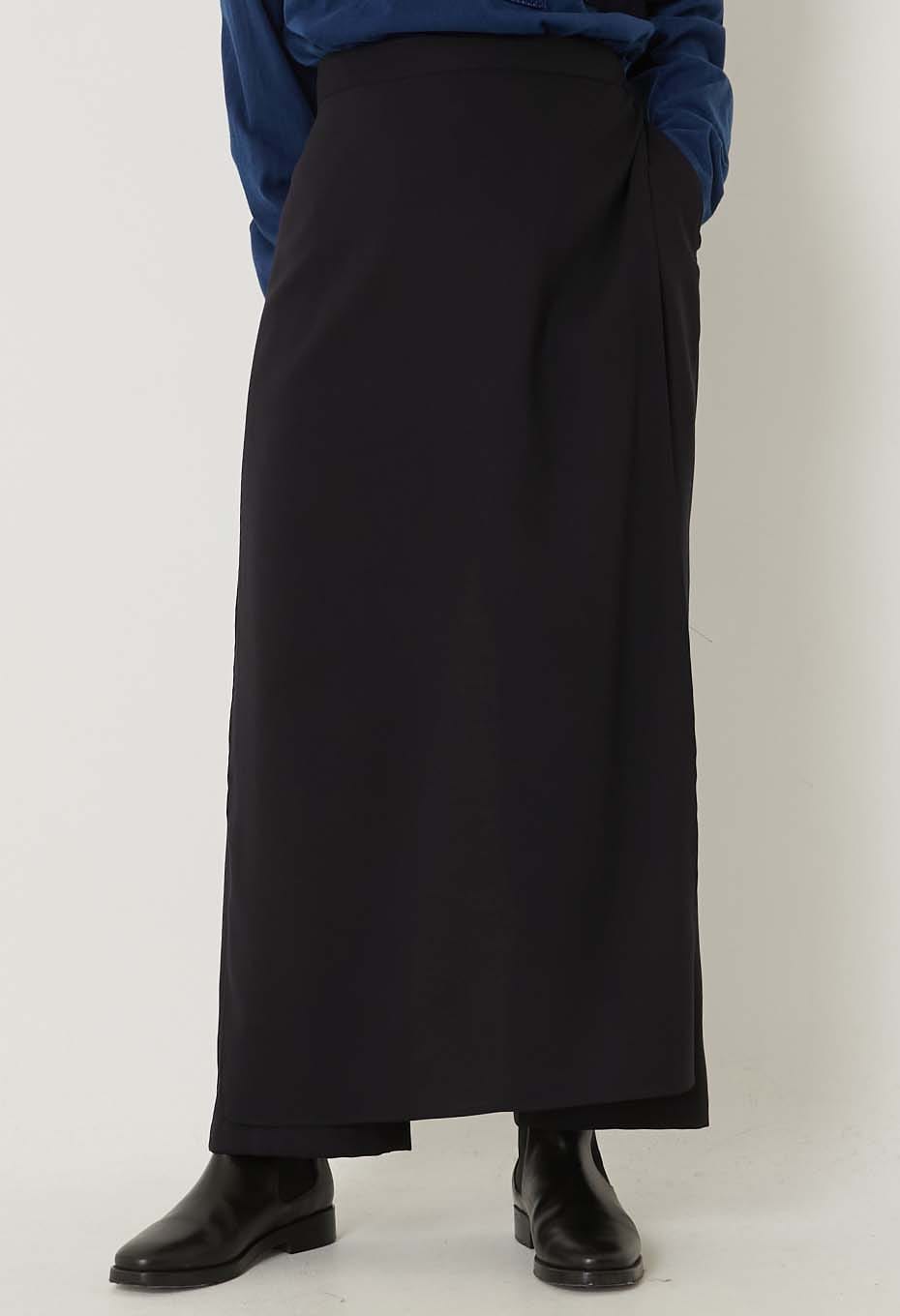 Stretch Dry Twill Wide Wrap Pants Women's - DARK NAVY
