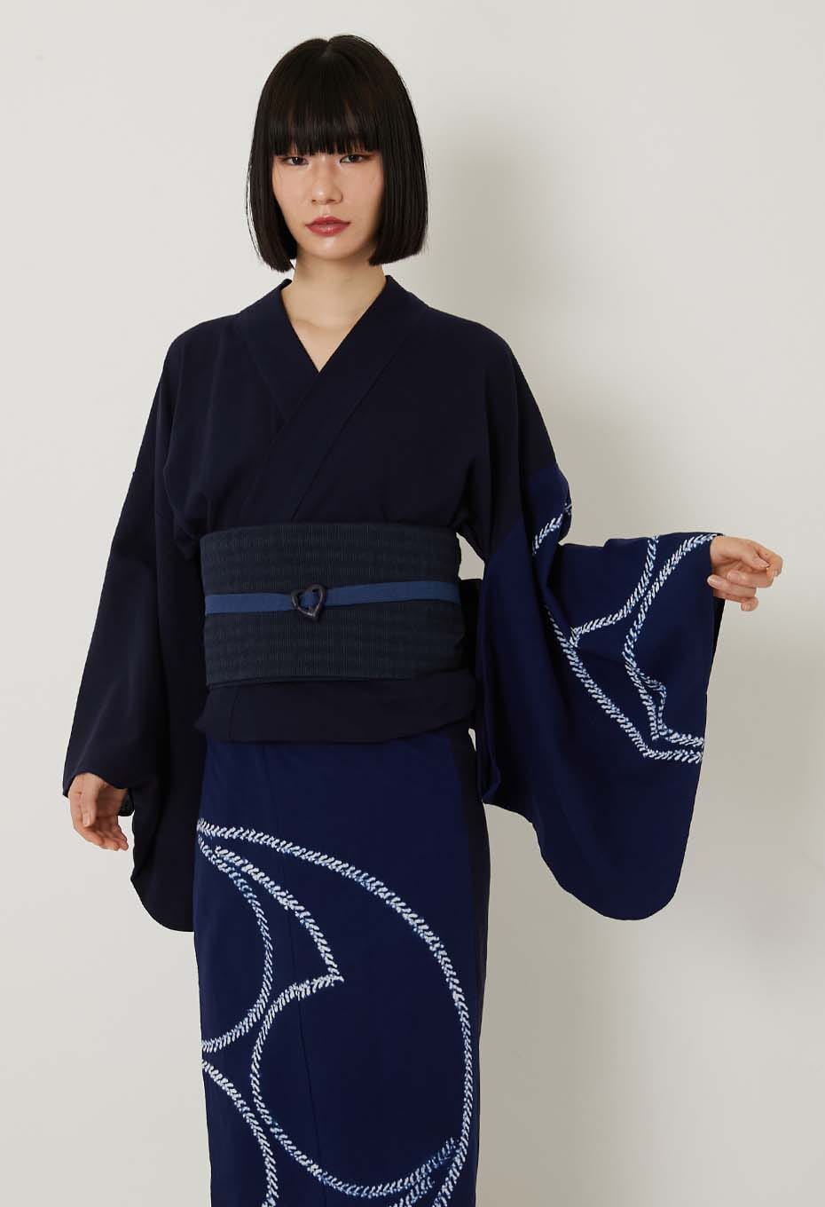 トモエシボリ ウィメンズ ユカタ - NAVY