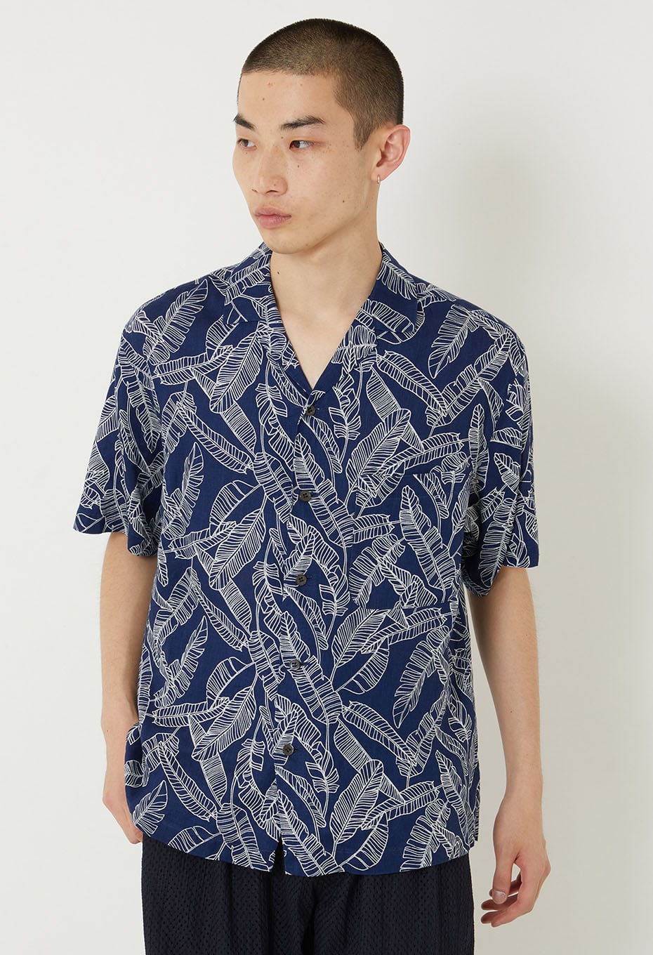インディゴリネン バショウバッセン ショートスリーブシャツ - INDIGO