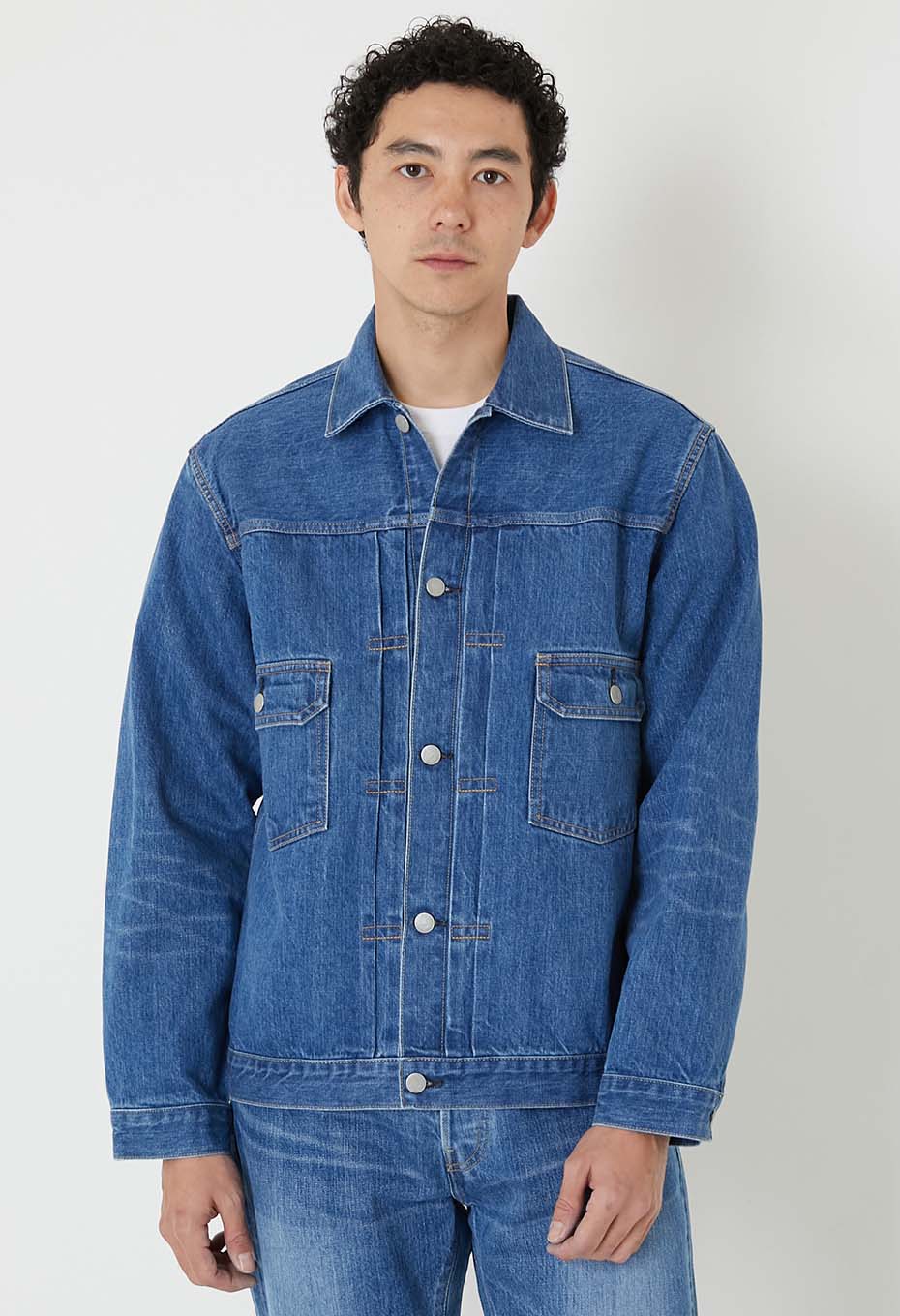 MODスーピマセルビッチデニム 2ndタイプ トラッカージャケット /FADE WASH - BLUE
