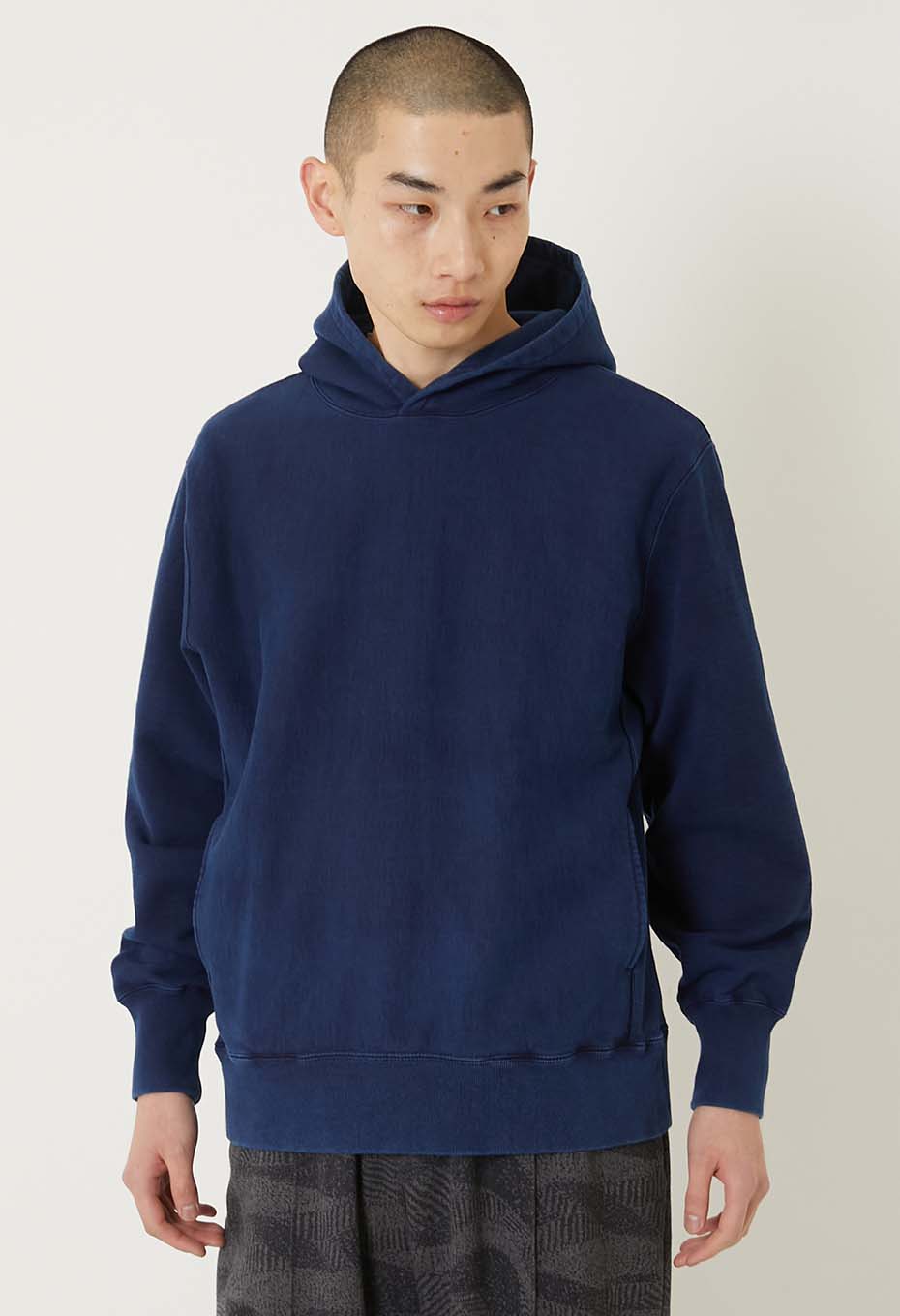 Organic Urake Tezome Sweat Pull Hoodie - INDIGO