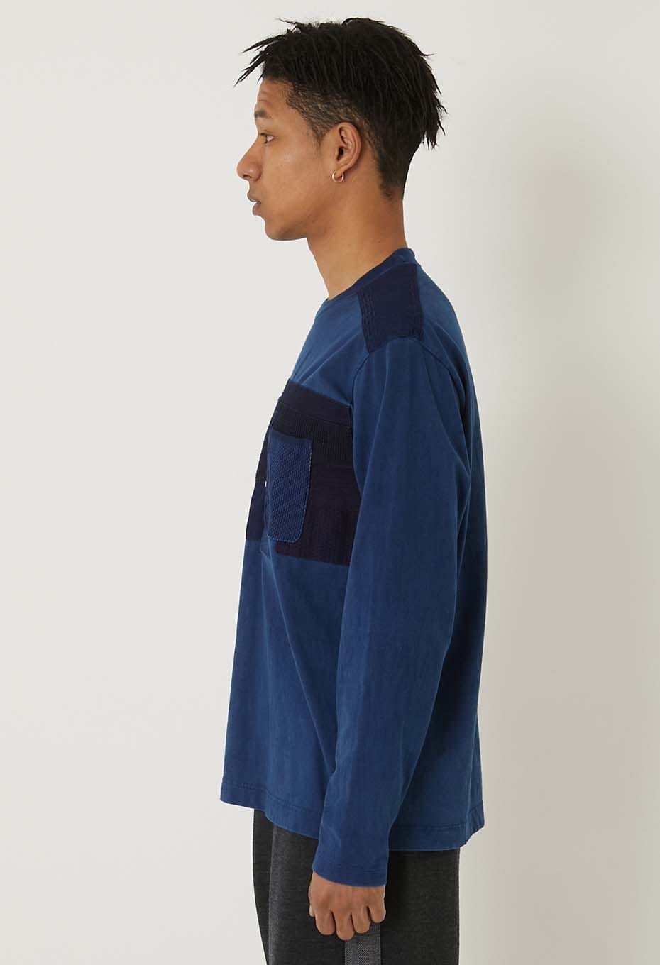 Indigo Tezome Nenrin Long Sleeve T-shirt - INDIGO