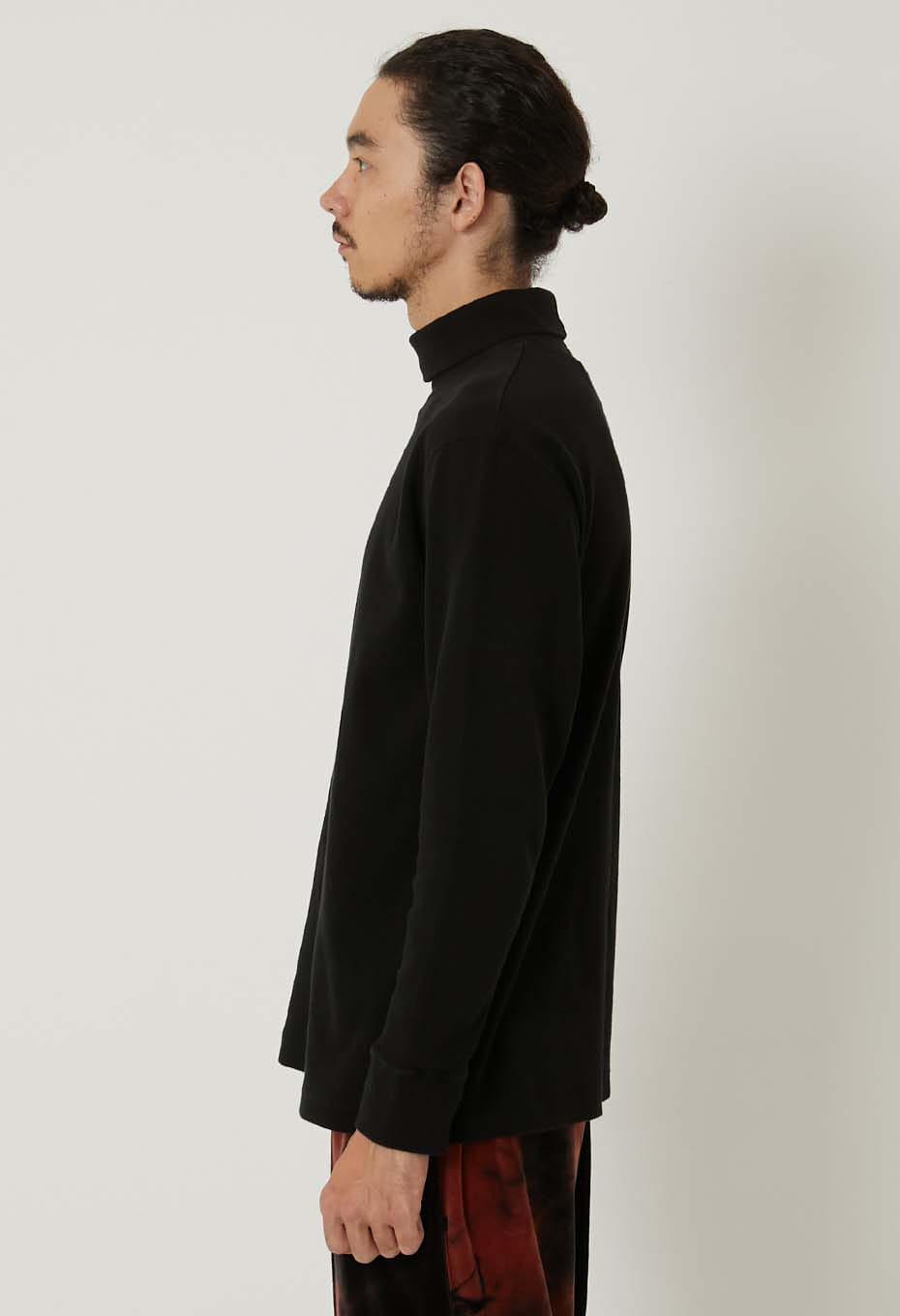 Mullite Teleco Needle Stitch Turtleneck T-shirt Unisex - BLACK