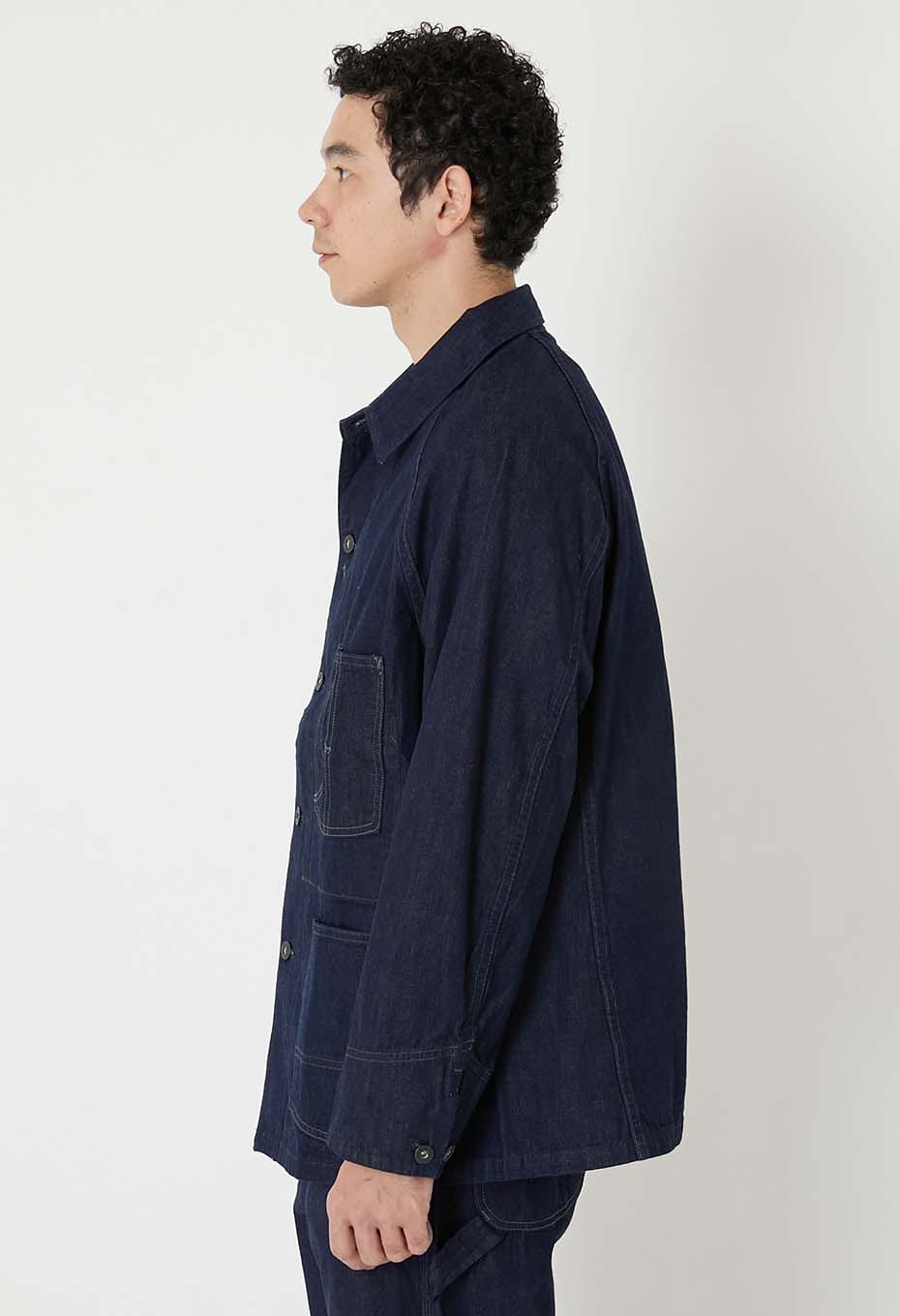 JK101 セルビッチライトデニム ラグランスリーブカバーオール - INDIGO