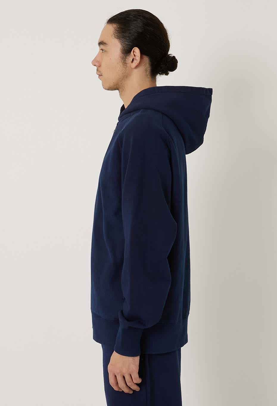 オーガニックウラケ テゾメ スウェットジップフーディ― ユニセックス - INDIGO