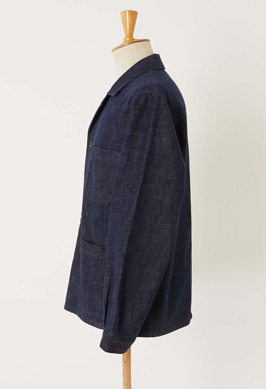 JAPAN DORAKU Natural Woven Pure Indigo  Selvedge denim work jacket - INDIGO