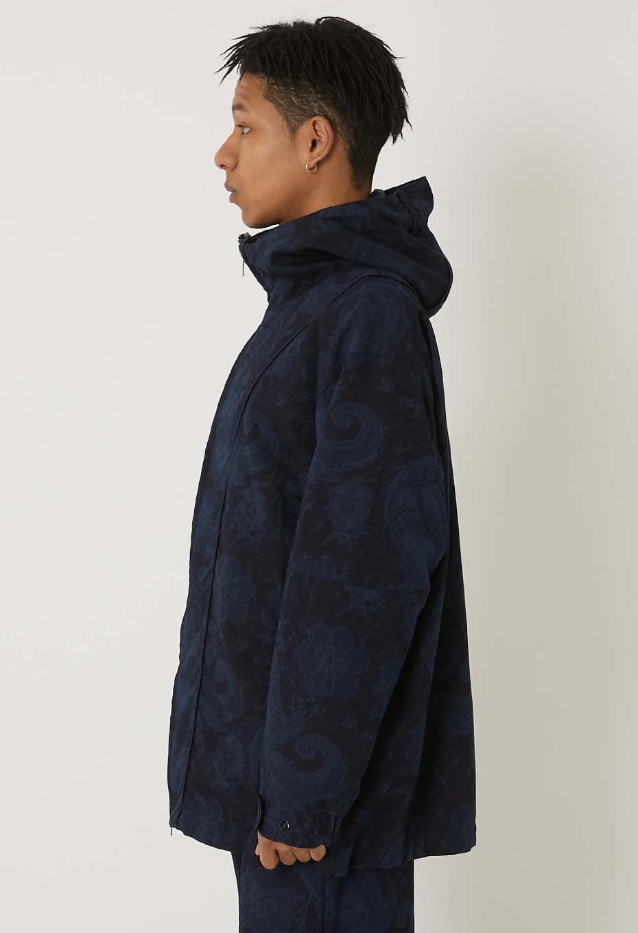 Indigo nylon satin field parka - INDIGO