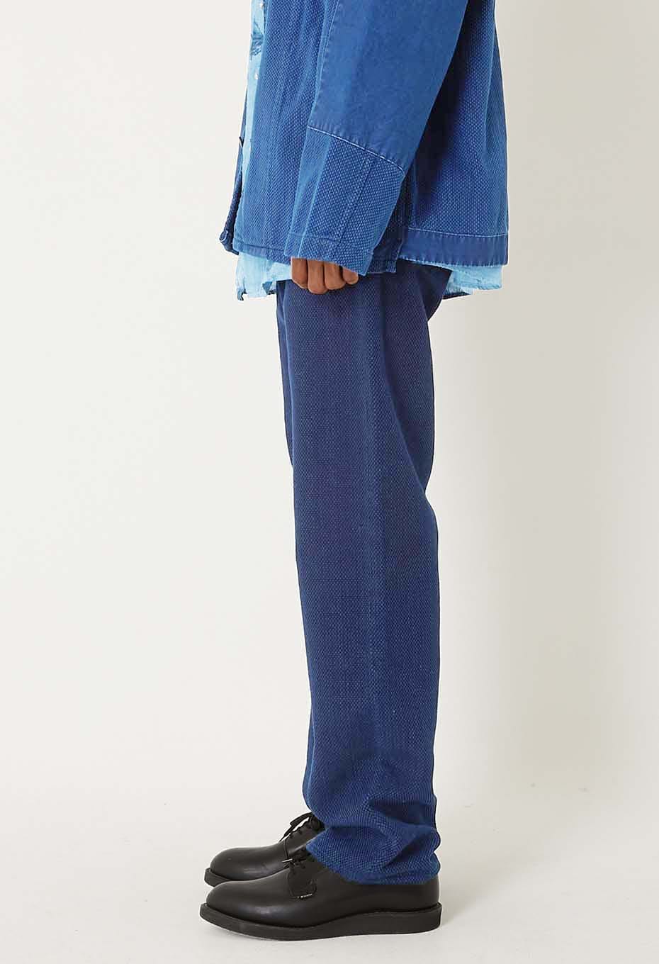 Woven Pure Indigo Light Sashiko Jeans - INDIGO