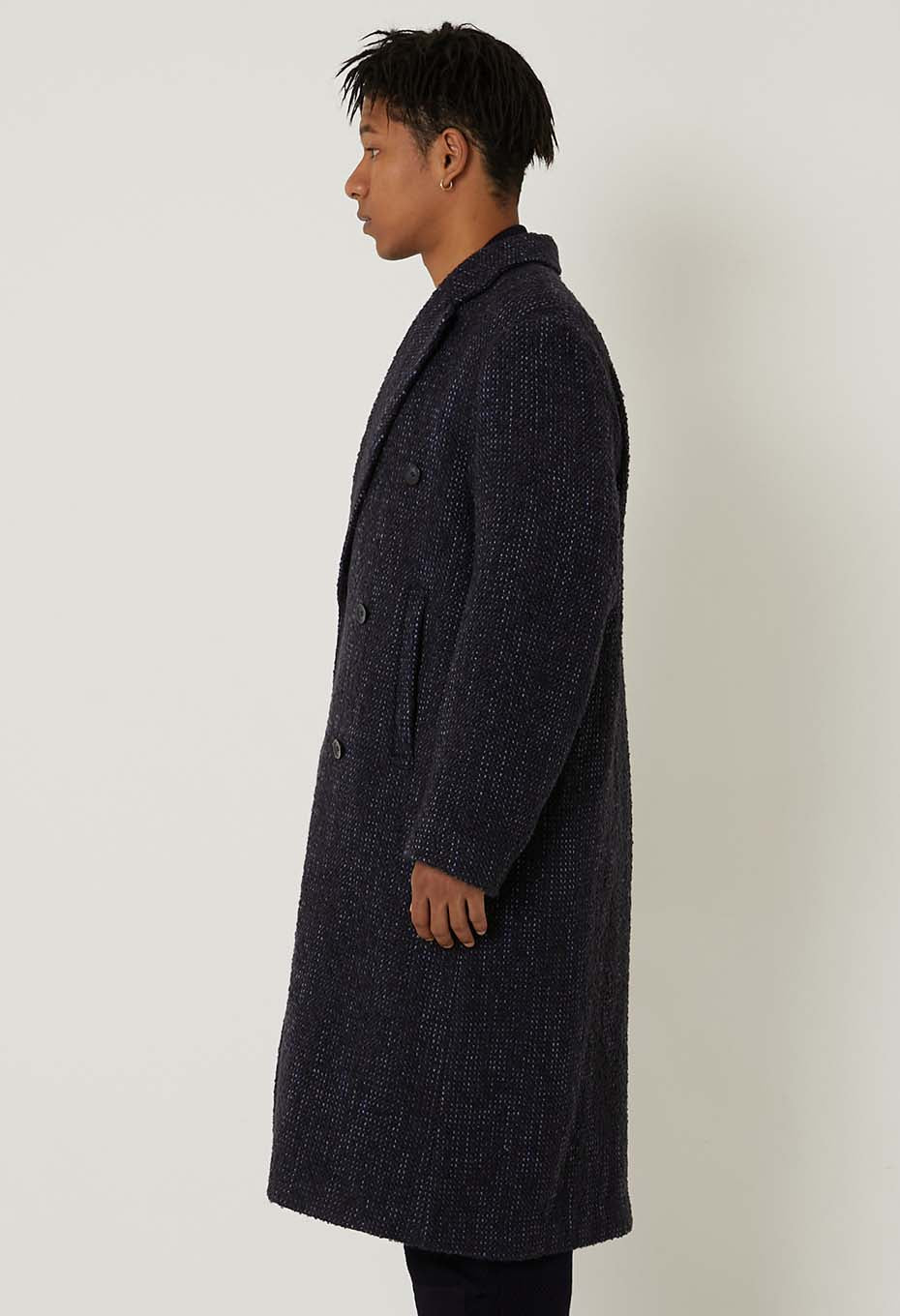 マチアカリ ロービングツイード ダブルコート ユニセックス - DARK NAVY