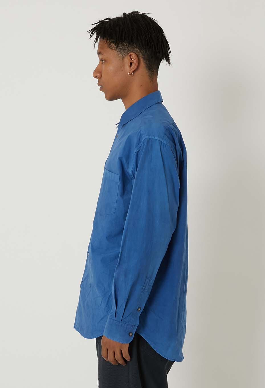 organic cotton Woven Pure Indigo  Regular collar shirt - INDIGO