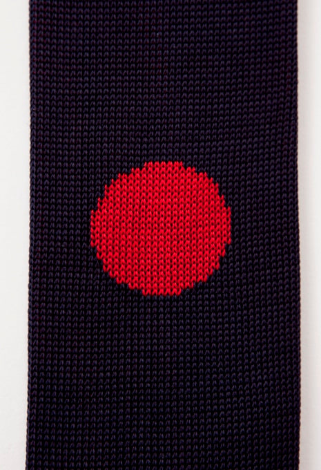 Hinomaru silk knit tie - NAVY