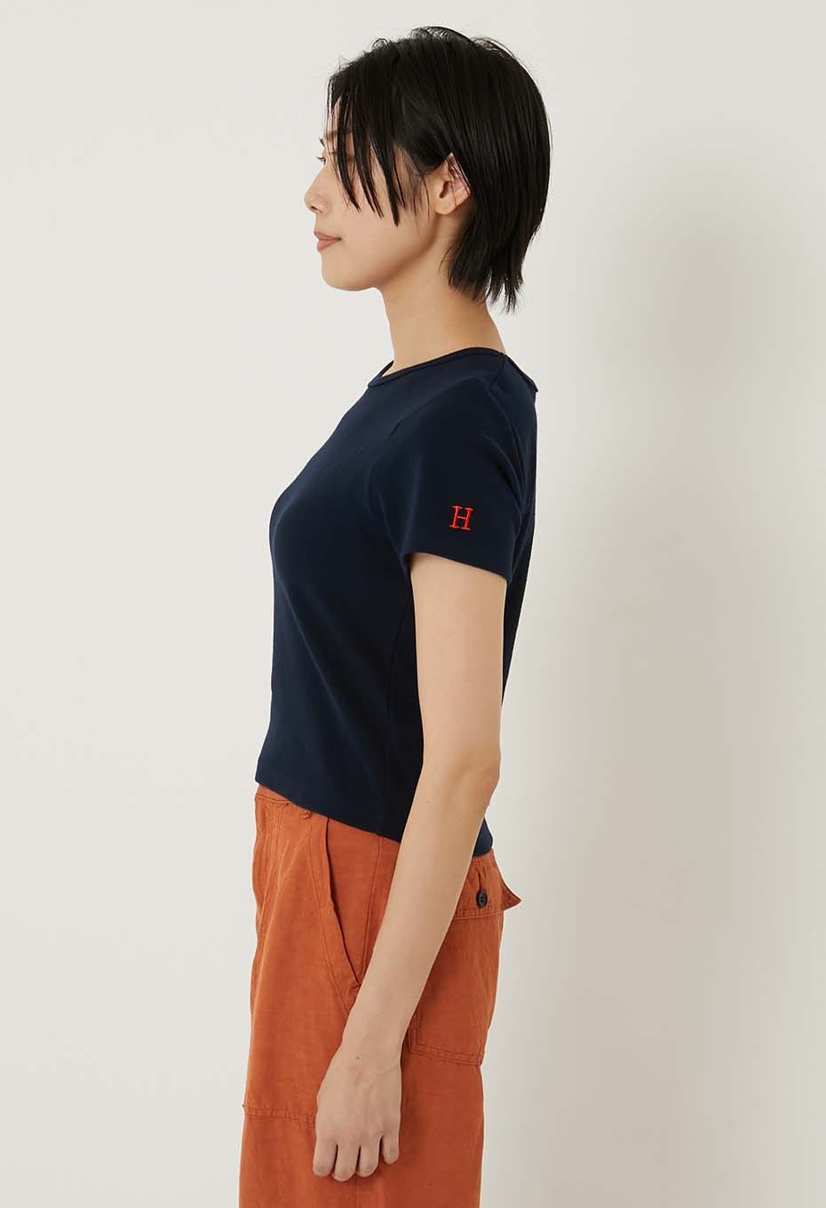 ストレッチフライス クロップド ショートスリーブ  Tシャツ ウィメンズ - DARK NAVY