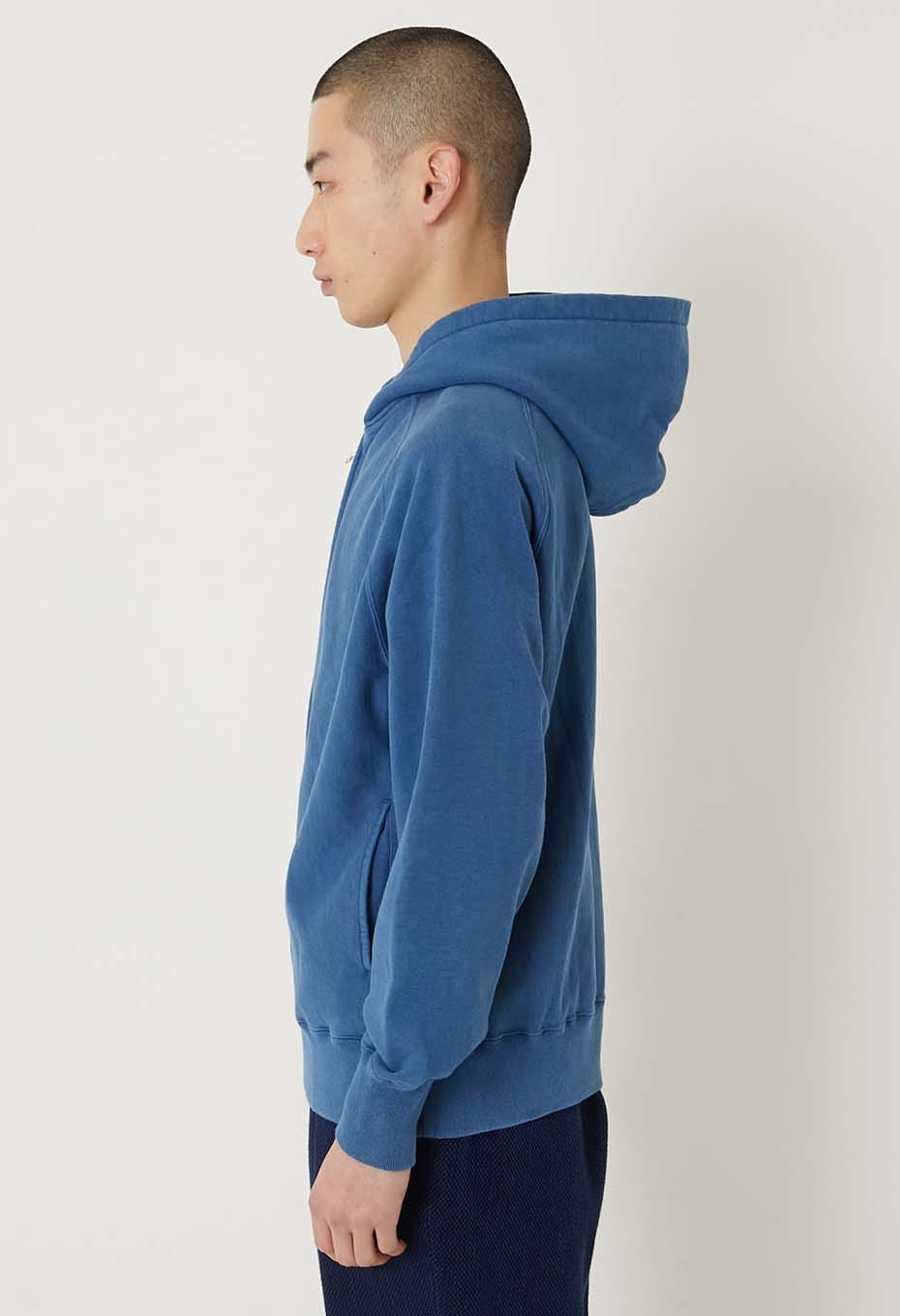 オーガニックウラケ テゾメ スウェットジップフーディ― ユニセックス - BLUE