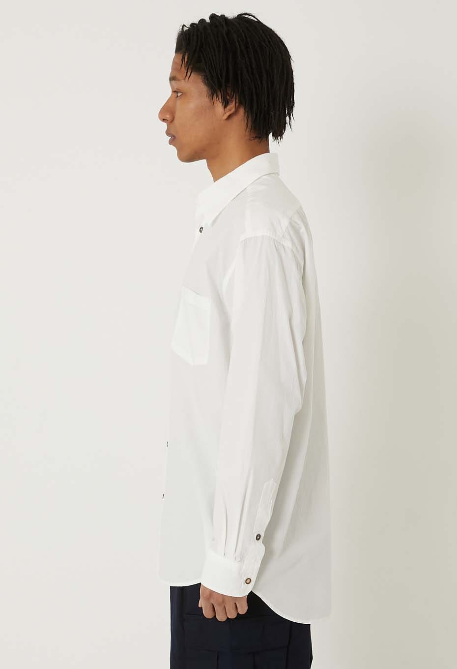 Organic cotton regular collar shirt - WHITE