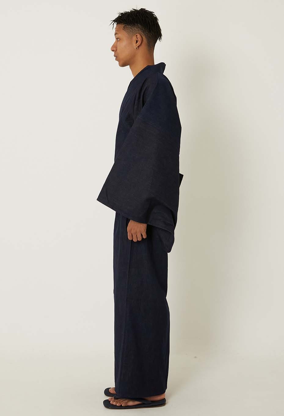 Akamimi Denim Yukata Men's - INDIGO
