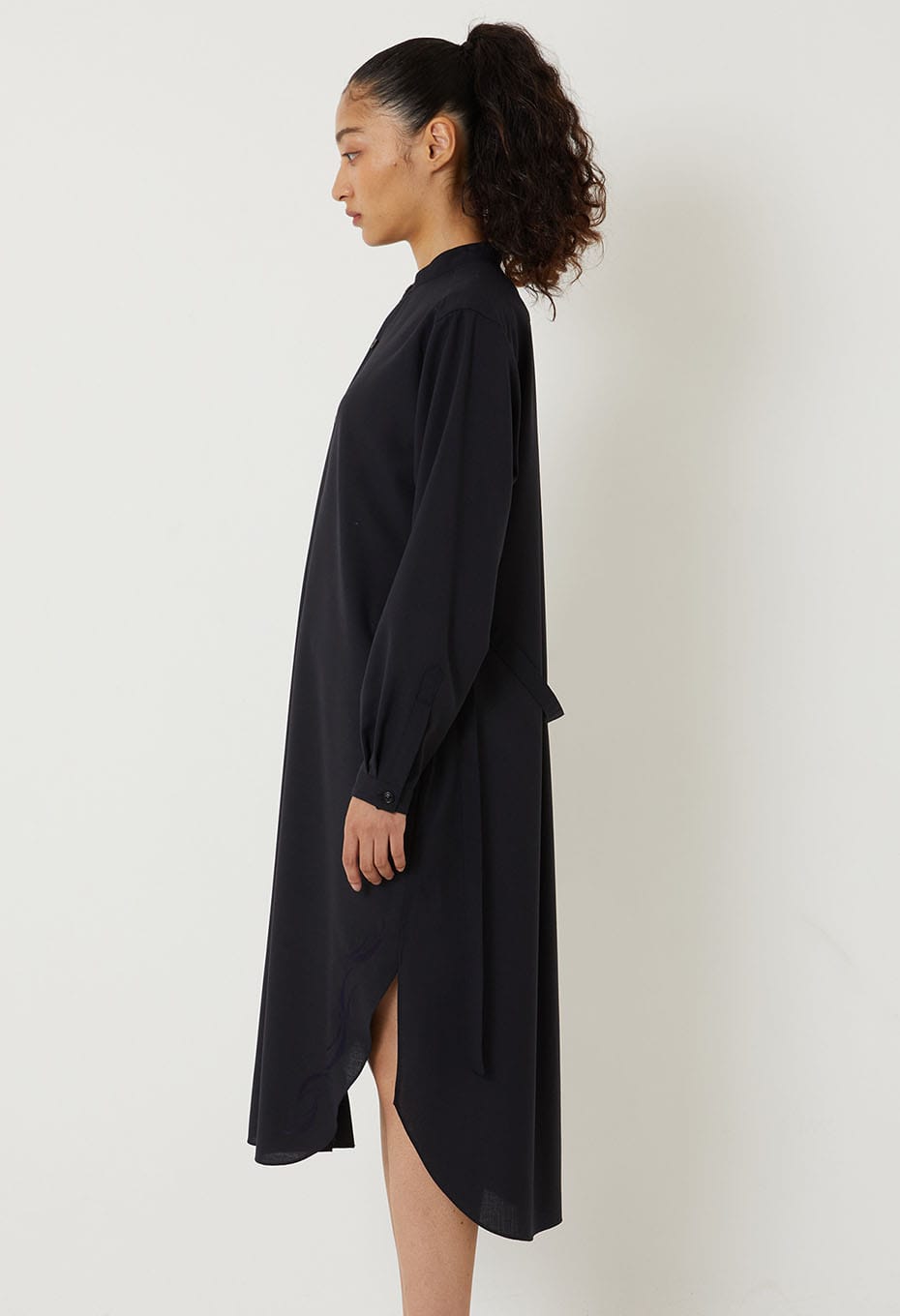 ドライポプリンメブキシシュウ バンドカラーワンピース - DARK NAVY