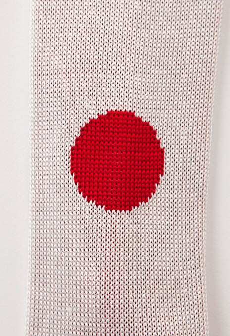 Hinomaru silk knit tie - WHITE